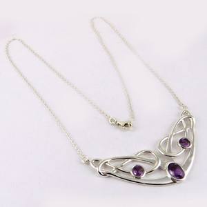 Histoire des accessoires de mode collier améthyste en argent Sterling 925 bijoux de créateur en argent - Product Image 3