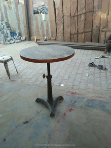 Meubles industriels, table de restaurant, base en bois, aspect ronde prédécoupée, offre spéciale - Product Image 4