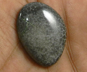 4.87 gms Natural Black Coral Cabochon Fancy Shape 21x28mm, gemstone For jewelry IG0511 - Product Image 3