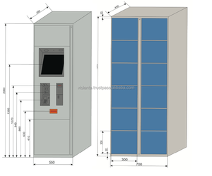 Casilleros de aeropuerto y estación de tren de la unidad de almacenamiento de equipaje de acero electrónico - Product Image 1