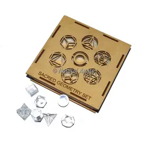 Crystal Quartz Heilige Geometrie Set Met Vierkante Geschenkdoos