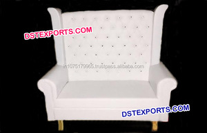 Silla de cuero para boda de aspecto moderno, sillas de cuero con mechones de cristal blanco, silla de boda con mechones de cuero de nuevo diseño para boda - Product Image 4