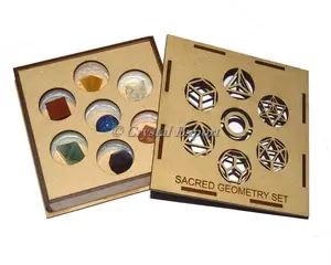 ชุดเรขาคณิตจักระ7ชุดพร้อมกล่องของขวัญสี่เหลี่ยมโปร่งใส - Product Image 1