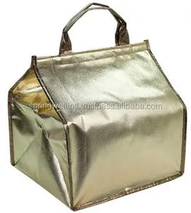 500D Tarpaulin Aluminum Foil Interior Non-woven Hand Length Handle Recyclable Hand Carry Food Delivery Bag