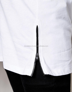 Camisetas largas de ropa personalizada OEM teñida transpirable de talla grande Hip Hop Streetwear - Product Image 4