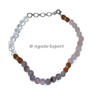 Bracelet de cheville en Quartz Rose et améthyste pour femme, bijoux de cheville, gemmes, prix d'usine - Product Image 1