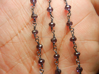 Collier à perles en argent sterling plaqué gunmetal avec pierres semi-précieuses, chaîne de chapelet pour cadeau de mariage ou fête