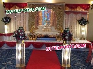 Nueva boda Royal Crystal Stage Modern Wedding Stages Crystal Wedding Stages Trending Stage Decor Setup Australia Setup Decor - Product Image 6