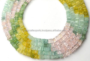 Cuentas sueltas de piedras preciosas de Aguamarina natural, joyería cuadrada de cristal Heishi de calidad súper fina - Product Image 6