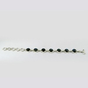 Hermosas Pulseras de Plata de Ley 925 con Labradorita Redonda, Estilo Bohemio, Joyería Unisex, Opciones de Regalo y Venta al por Mayor - Product Image 1