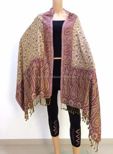 Online Indian Handmade <b>Silk</b> <b>Scarves</b> - Hijab Online - Reversible Designer Pashmina Stole - Floral Hand Woven <b>Silk</b> Shawl Stole - Product Image 6