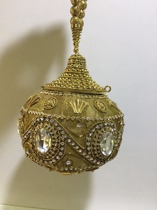 H4295 Ladies Bridal Clutch Evening Metal <b>Handbag</b> Indian Embroidery Designer Online Shopping Purse in India - Product Image 5