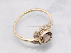 <span class=keywords><strong>Awsome</strong></span> Smoky Quartz Gemstone Bague en argent 925 Sterling Silver 925 Bague Anneaux de mariage pour les femmes