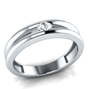 Anillo de Boda Solitario con Diamante Real de 0.10TCW |   Anillo de Compromiso de Oro Blanco Sólido de 14K para Mujer, Joyería Fina, Regalo - Product Image 2