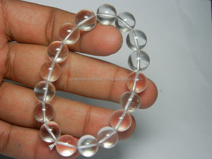 Crystal Quartz Stretchable Gemstone <b>Bracelet</b> Made in India - Product Image 4