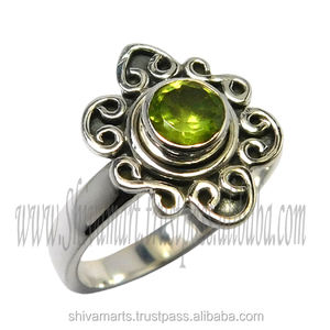 Anillos de Plata de Ley 925 hechos a mano Eternity, piedras preciosas de peridoto verde Natural, joyería de boda Vermeil, proveedor directo de fabricante - Product Image 2