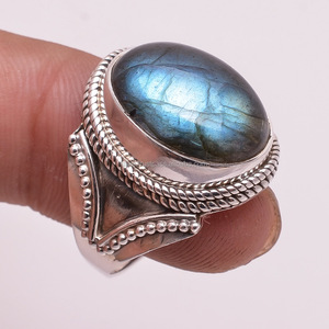 Gemstone 925 Silver <b>Ring</b>, Natural <b>Labradorite</b> Gemstone Silver Jewelry, Antique Silver Gemstone Jewelry Exporter, Fine Jewelry - Product Image 1