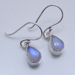 Pendientes colgantes de Plata de Ley 925 con piedra lunar arcoíris, joyería de moda con clase certificada CMA de alta calidad, piedras preciosas naturales para mujer - Product Image 3