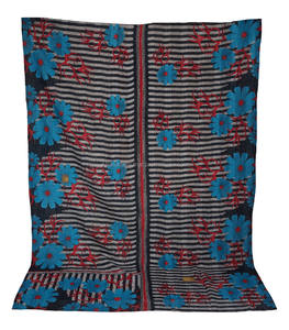 ผ้าห่ม Kantha ผ้าคลัทธาปักมือดีไซน์ลายดอกไม้ - Product Image 4
