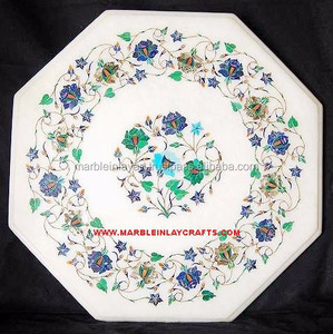 Plateau de Table cintré en marbre fait à la main, haut de Table en marbre pour salle à manger - Product Image 1