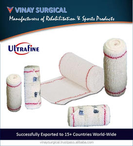 สีขาวผ้าฝ้ายยืดหยุ่นเครปผ้าพันแผลมี/ไม่มีเส้น - Product Image 2