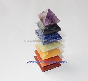 Dernières pierres de chakra Stupa de bouddha tibétien | Cristaux d'énergie de guérison | Exportations d'agate de premier choix | Inde - Product Image 1