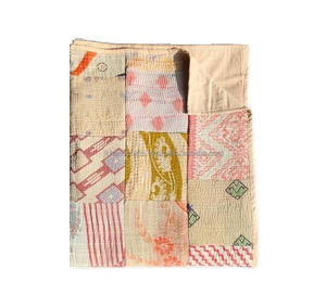 Queen Size Vintage Kantha Quilt Patchwork Kantha Blanket - Product Image 1