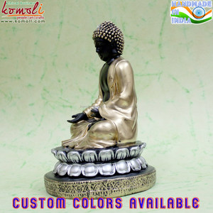 Ouro preto atacado lótus Buddha estátua - Product Image 4