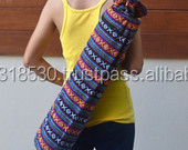 Sac à bandoulière de yoga en coton indien fait à la main sac à main ethnique Pilates fourre-tout brodé tissé pochette à fermeture éclair Logo InStyle plumes - Product Image 5