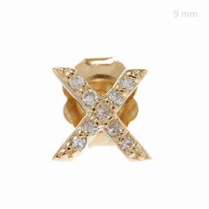 14k Or Rose Classique J-H Couleur SI Diamant Alphabet Initial Lettre X Boucles D'oreilles Personnalisées Fiançailles Anniversaire De Mariage - Product Image 2