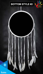 Attrape-rêves noir style fleur, crochet, design personnalisé, Bali Indonésie, fait main, décoration murale, 32 cm, décoration intérieure - Product Image 5