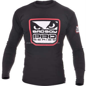 2021 Custom <b>Men's</b> Plus Size Compression Shorts Long <b>Sleeve</b> Rash Guard Shirt Waterproof Sublimation Design Polyester Plain Dyed - Product Image 3