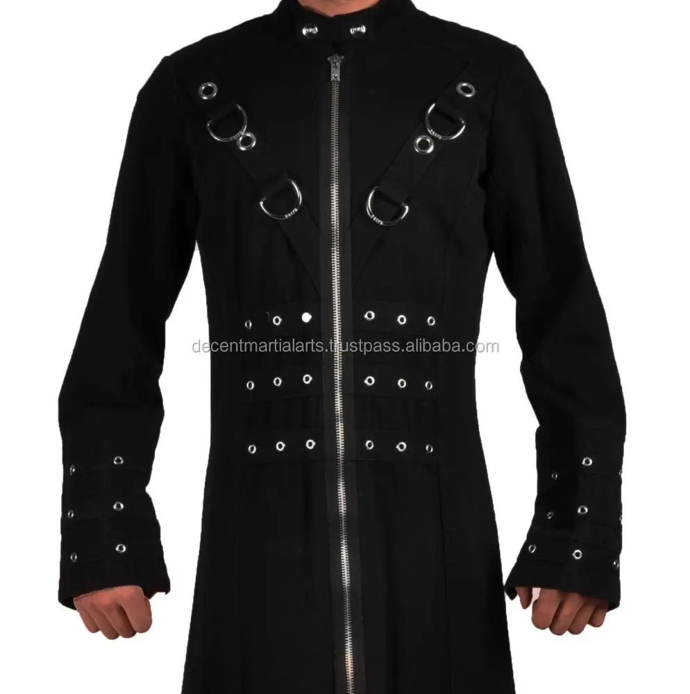 Men Hellraiser Gothic Punk Industrial Vampire Trench Coat