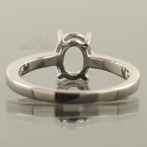 Ovale 925 EN ARGENT STERLING SEMI-MOUNT MARIAGE BAGUE de FIANÇAILLES 7X9 FORME OVALE CADRE TAILLES - Product Image 4
