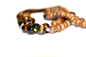 Collection d'artistes indiens faits à la main nouveau collier noué de pierres précieuses oeil de tigre pour hommes Rudraksha 108 perles colliers de perles de mode - Product Image 3