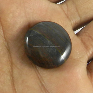 ขายส่ง7.55 Gms เหล็กธรรมชาติเสือ24มิลลิเมตรรอบ Cabochon พลอยสำหรับเครื่องประดับ IG0886 - Product Image 3