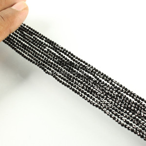 Para collar pulsera pendientes negro espinela facetado Rondelle Micro cuentas 2mm, 3 mm calidad AAA 13 "hebra al por mayor - Product Image 4