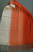 Pashmina longue en rayonne européenne de haute qualité, dégradé 3 tons, doux et confortable, tissage uni, franges légères, pour femme, collection printemps