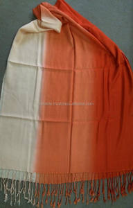 Haute qualité européen imprimé rayonne coton Pashmina 3 tons dégradé doux confortable armure toile franges légères pour adultes printemps - Product Image 5