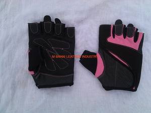 Guantes de Levantamiento de Pesas de Tela Rosa Unisex con Medio Dedo y Cierre Rápido para Gimnasio y Ciclismo - Product Image 4