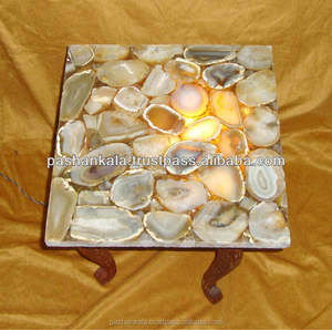 Haut de Table en pierre précieuse d'agate, plateau de Table rétro-éclairé - Product Image 2