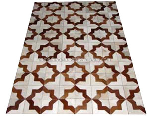 Alfombras de cuero personalizadas indias para el vestíbulo del hotel, Alfombra de cuero bordada de exportación de Arabia Saudita de EE. UU. en la alfombra del dormitorio de la sala de estar - Product Image 2