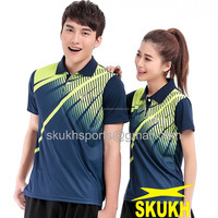 Maillot de Tennis de Table Homme Grande Taille Haute Qualité Col Roulé Brodé Logo Personnalisé Respirant Séchage Rapide 100% 3D