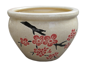 Maceta de Cerámica Vintage con Diseño de Tulipán, Acabado Esmaltado, Estilo Rústico, para Interiores y Exteriores, Forma Circular, Duradera, Decorativa, con Drenaje - Product Image 3