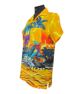 Camisa de poliéster de color amarillo, camisa 100% poliéster - Product Image 5