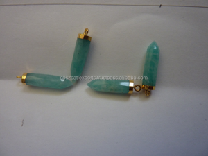 Colgante Hexagonal de amazonita natural, cristal de piedras preciosas de Chakra para colgantes y dijes curativos - Product Image 6