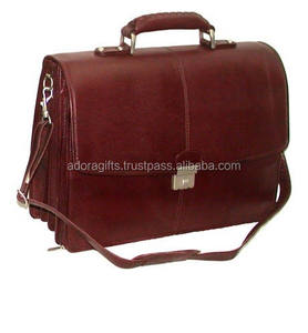 Sac de conférence en cuir véritable, de couleur marron, pour les entreprises - Product Image 1