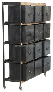 Gabinete de hierro con varios cajones de estilo francés antiguo, almacenamiento de Metal Industrial Convertible para el hogar, sala de estar, taller, muebles para el hogar - Product Image 3