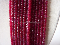 Perles Rondelles Facettées Naturelles en Pierre de Rubis Rouge, Évaluation par un Expert pour la Fabrication de Bijoux, Coszcalt Exports DFE00102