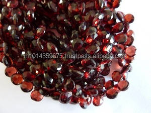 Cuentas de Granate Hessonita con Facetas en Forma de Corazón, Color Rojo, para la Elaboración de Joyas - Product Image 3